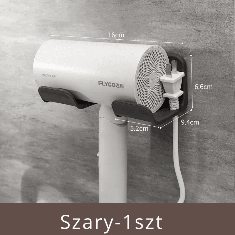 Uchwyt na suszarkę do włosów, montowany na ścianie – stojak na prostownicę i suszarkę, organizer łazienkowy