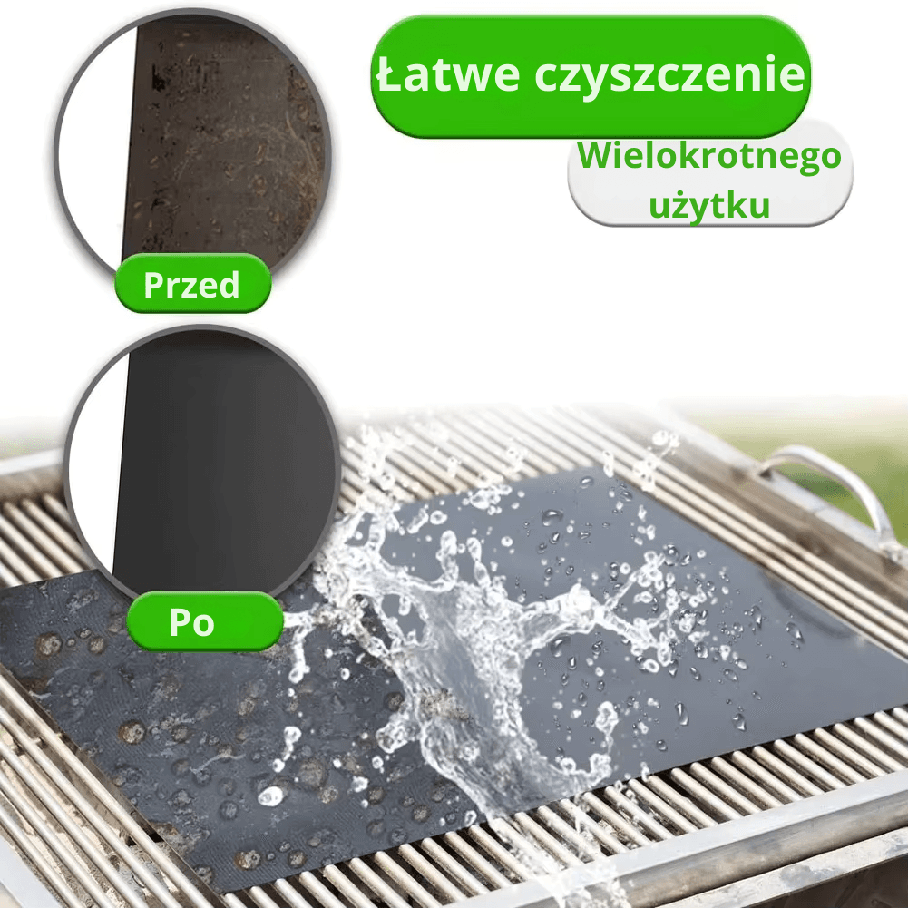 3–10 szt. Nieprzywierające Maty do Grilla – 40x33 cm, Wielokrotnego Użytku, Odporne na Wysoką Temperaturę, Łatwe w Czyszczeniu
