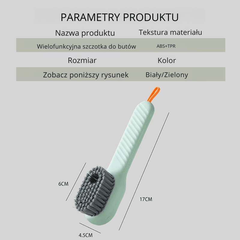 1/2 szt. Wielofunkcyjna Szczotka do Czyszczenia – Miękkie Włosie, Szczotka do Butów z Dozownikiem Płynu, Szczotka do Ubrań i Obuwia, Czyścik do Butów
