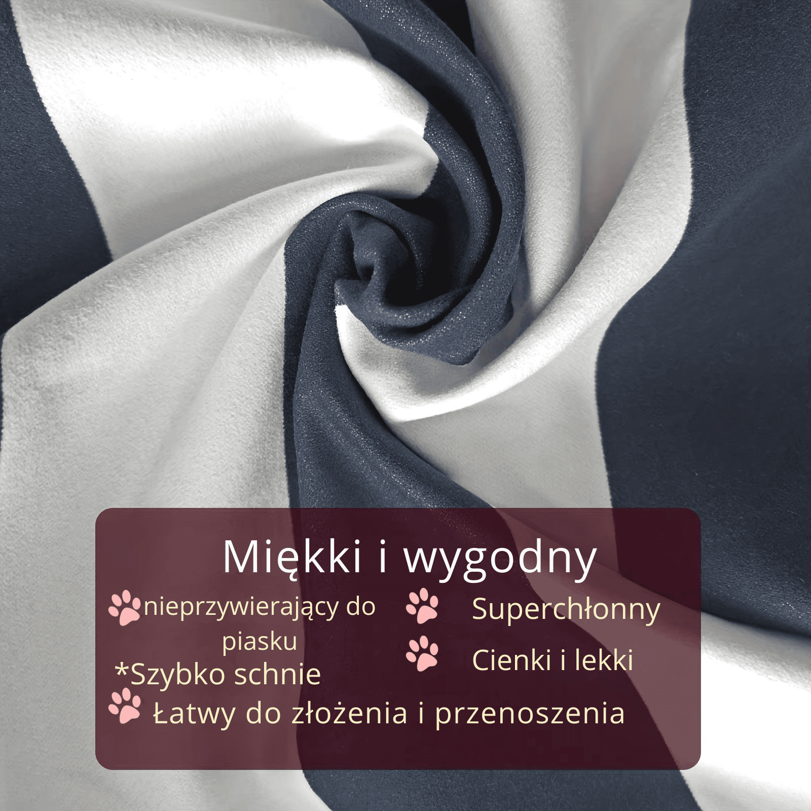 Ręcznik Plażowy z Mikrofibry – Szybkoschnący, w Paski, z Poręczną Torbą, Cienki i Lekki, Ręcznik Idealny na Sport i Podróże