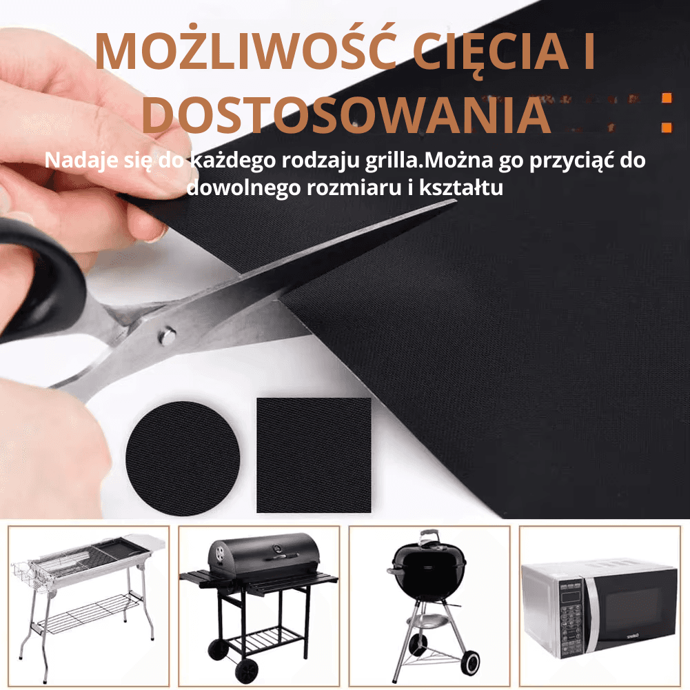 3–10 szt. Nieprzywierające Maty do Grilla – 40x33 cm, Wielokrotnego Użytku, Odporne na Wysoką Temperaturę, Łatwe w Czyszczeniu
