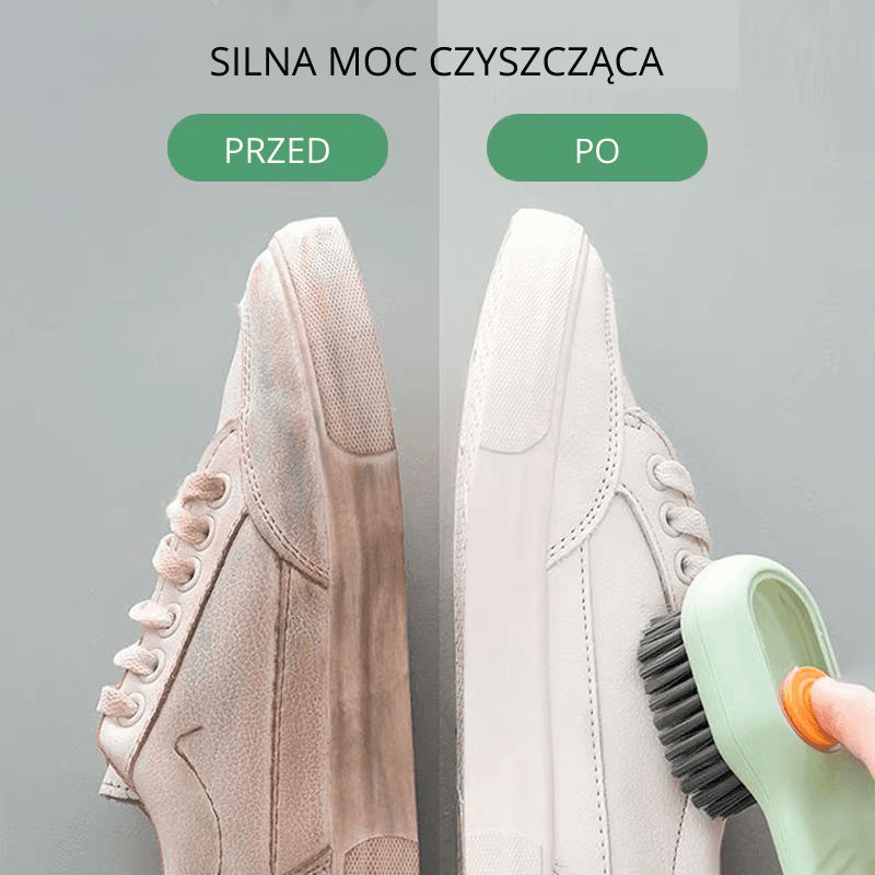 1/2 szt. Wielofunkcyjna Szczotka do Czyszczenia – Miękkie Włosie, Szczotka do Butów z Dozownikiem Płynu, Szczotka do Ubrań i Obuwia, Czyścik do Butów