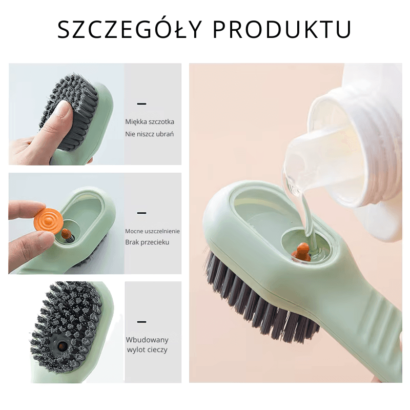 1/2 szt. Wielofunkcyjna Szczotka do Czyszczenia – Miękkie Włosie, Szczotka do Butów z Dozownikiem Płynu, Szczotka do Ubrań i Obuwia, Czyścik do Butów